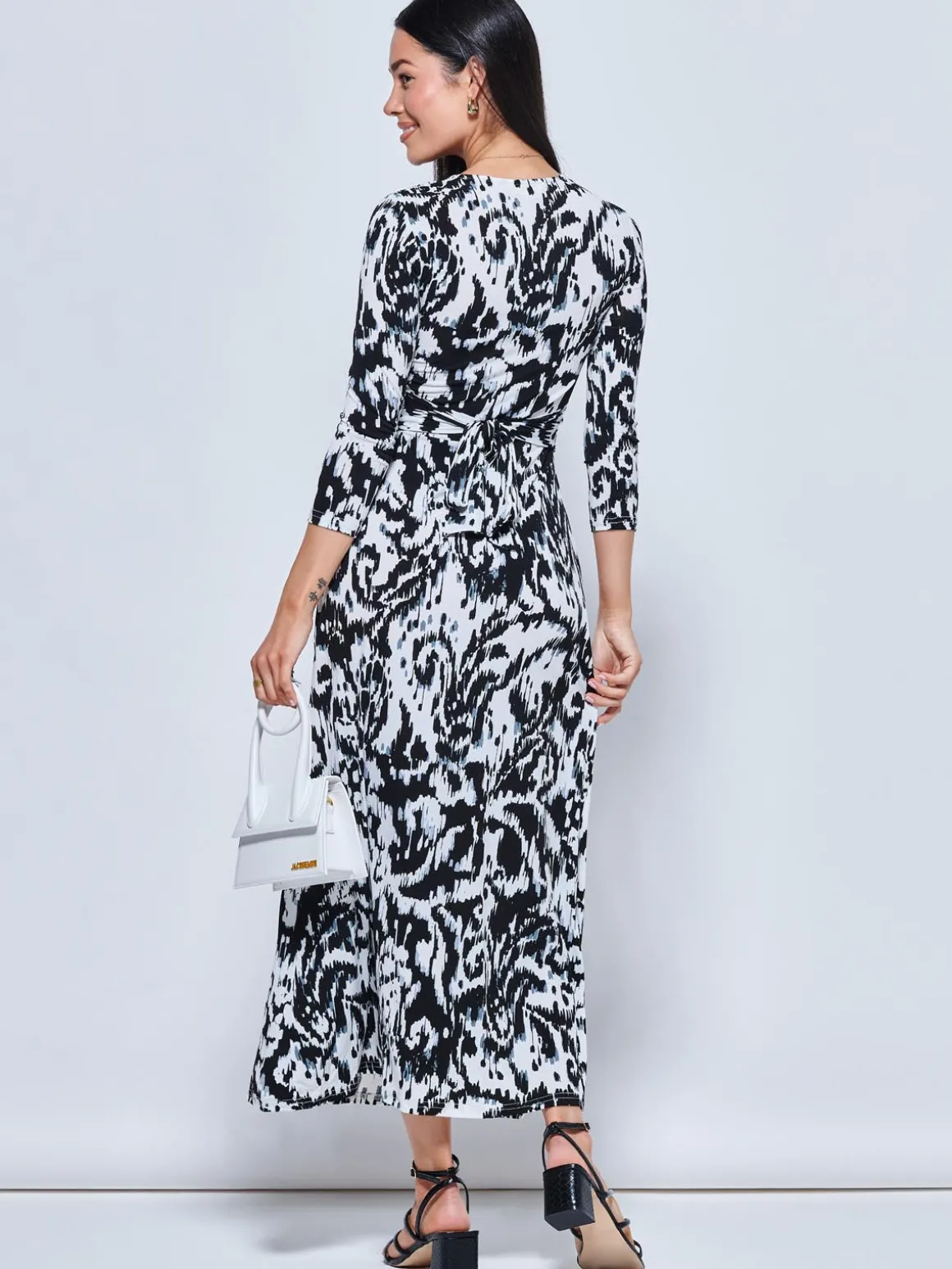Abstract Print Jersey Maxi Dress, Abstract Multi