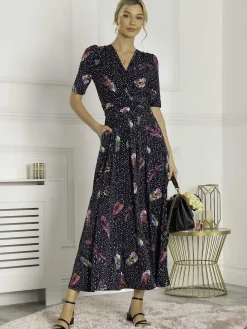 Airis Printed Maxi Dress, Navy Multi