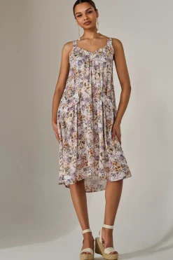 A-Line Pocket Smock Dress, Multi Abstract
