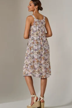 A-Line Pocket Smock Dress, Multi Abstract