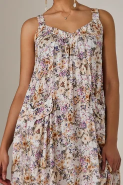 A-Line Pocket Smock Dress, Multi Abstract