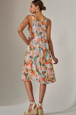 A-Line Pocket Smock Dress, Multi Floral