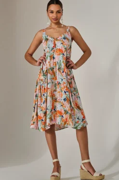 A-Line Pocket Smock Dress, Multi Floral