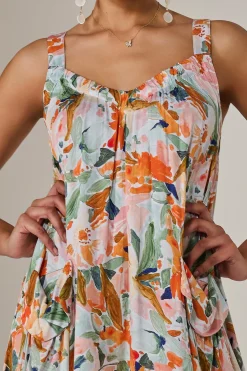 A-Line Pocket Smock Dress, Multi Floral