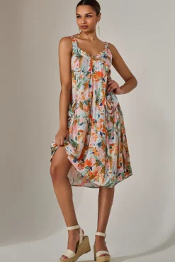 A-Line Pocket Smock Dress, Multi Floral