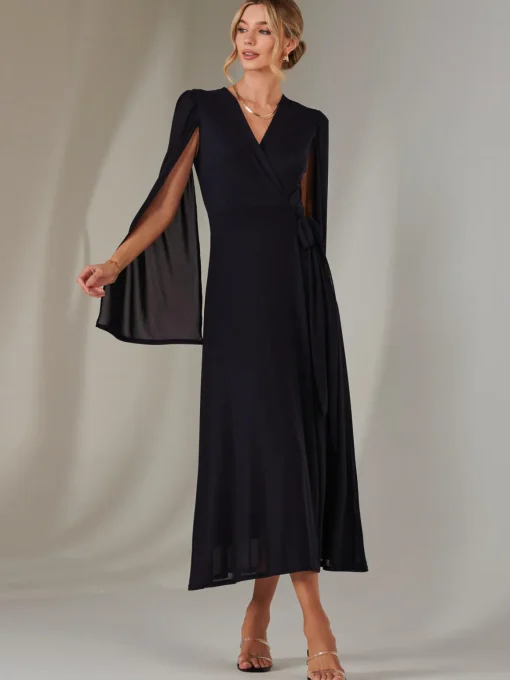 cap sleeve wrap maxi dress Floral Cap Sleeve Wrap Maxi Dress In FLORAL