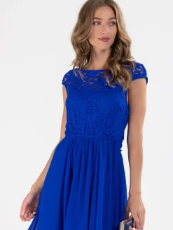 Basia Bridesmaid Lace Bodice Maxi Dress, Royal Blue
