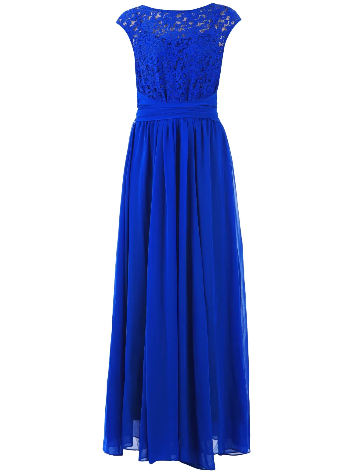 Basia Bridesmaid Lace Bodice Maxi Dress, Royal Blue