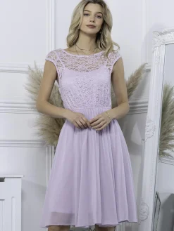 Basia Floral Lace Midi Dress, Lilac