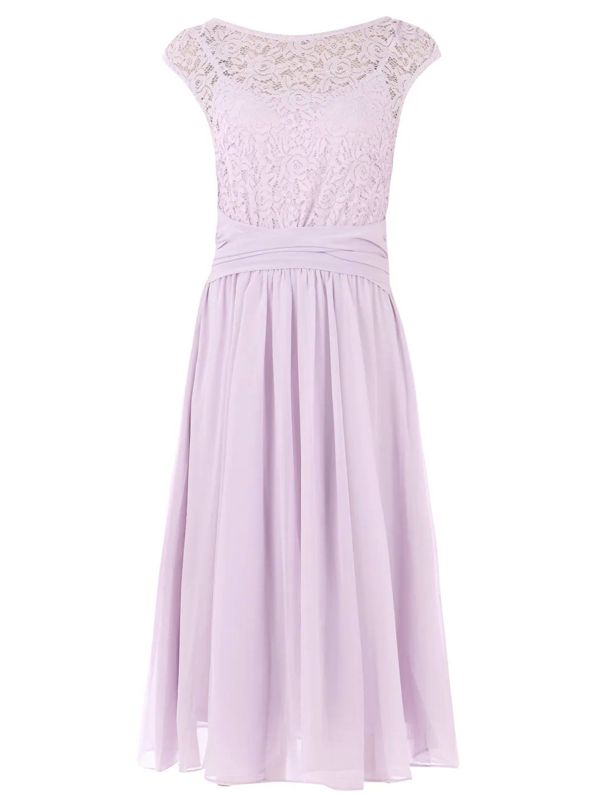 Basia Floral Lace Midi Dress, Lilac