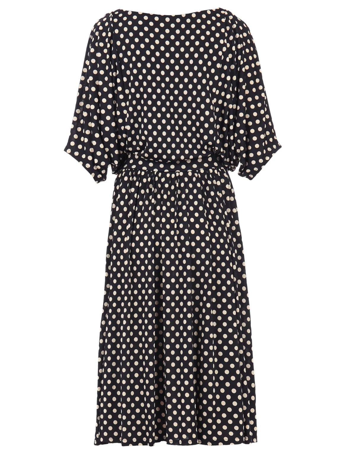 Batwing Spotty Jersey Dress, Navy Polka Dot