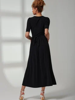Bree Half Sleeve Jersey Maxi Dress, Black