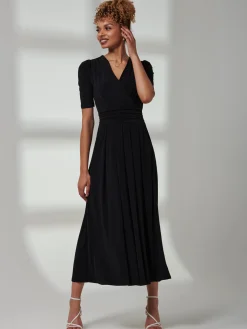 Bree Half Sleeve Jersey Maxi Dress, Black
