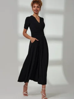 Bree Half Sleeve Jersey Maxi Dress, Black