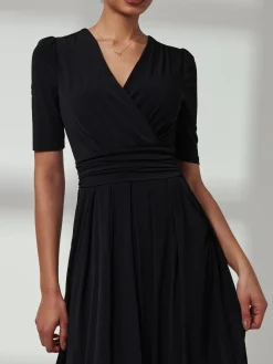 Bree Half Sleeve Jersey Maxi Dress, Black