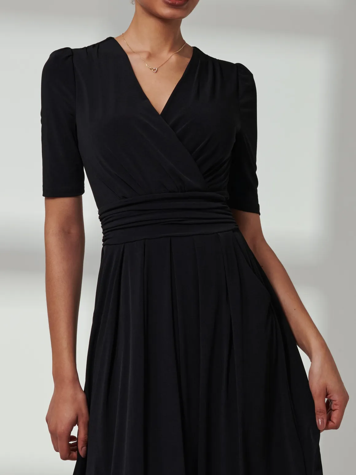 Bree Half Sleeve Jersey Maxi Dress, Black