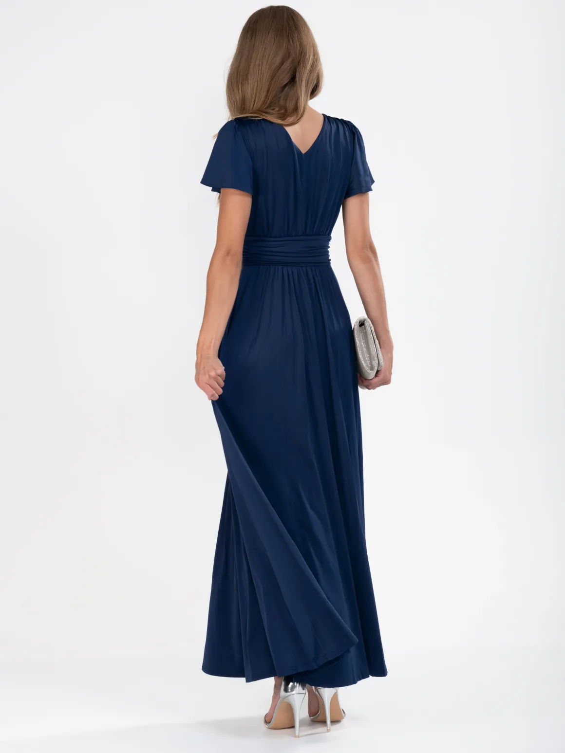 Cap Sleeve Jersey Maxi Dress , Navy