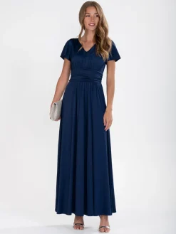 Cap Sleeve Jersey Maxi Dress , Navy