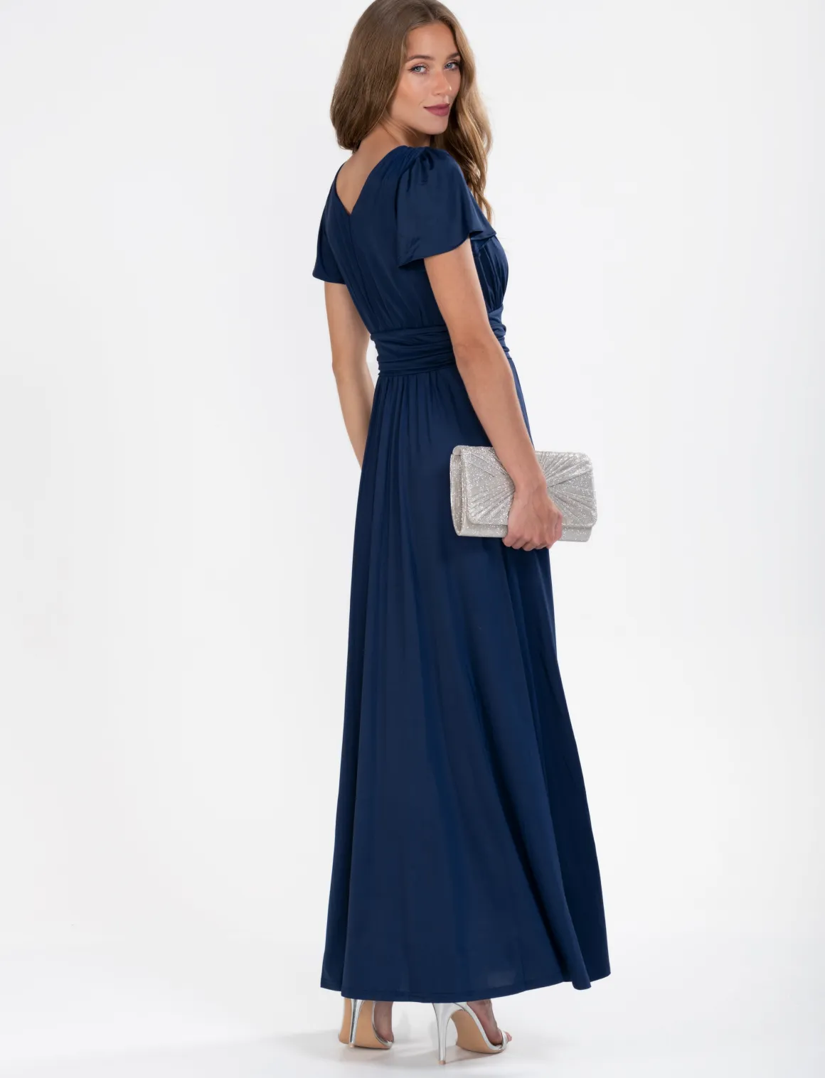 Cap Sleeve Jersey Maxi Dress , Navy