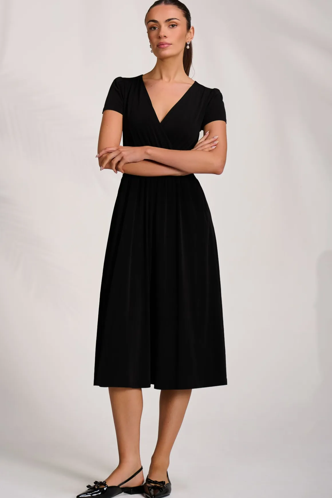 Cap Sleeve Jersey Midaxi Dress, Black