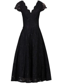Cap Sleeve Lace Prom Dress, Black