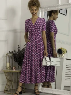 Coleen Wrap Maxi Dress, Fuschia