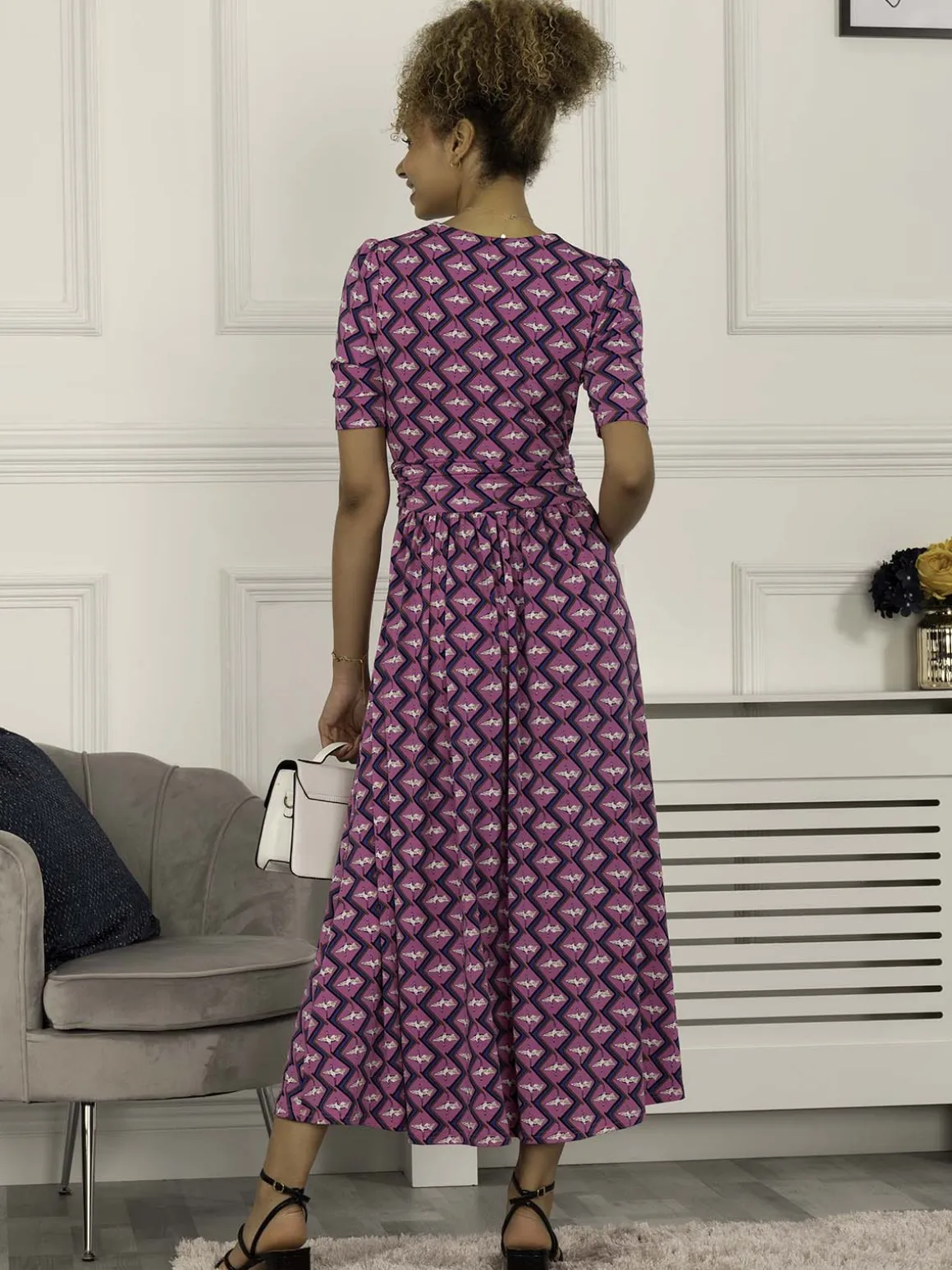 Coleen Wrap Maxi Dress, Fuschia
