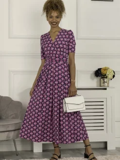 Coleen Wrap Maxi Dress, Fuschia