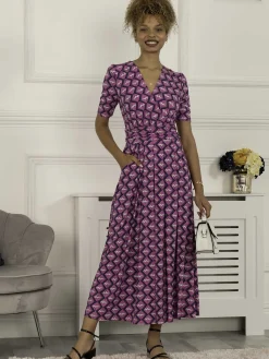Coleen Wrap Maxi Dress, Fuschia