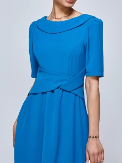 Darlene Twist Waist Swing Dress, Teal