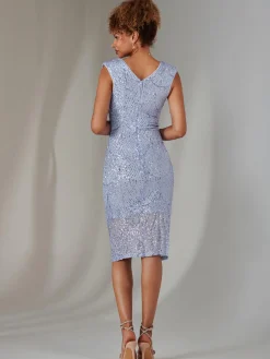 Demi Sequin Wrap Slit Bodycon Dress, Lilac