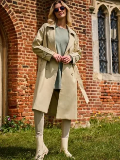 Double Breasted Trench Coat, Stone