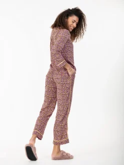 Emily Leopard Print Pyjamas, Pink Animal