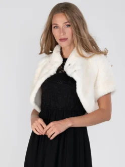 Faux Fur Bolero, Ivory