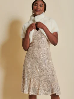Faux Fur Bolero, Ivory