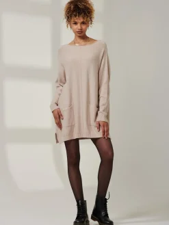 Front Pocket Loose Fit Knit Jumper, Sand Heather