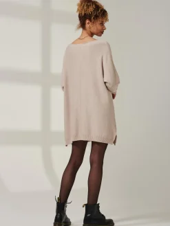 Front Pocket Loose Fit Knit Jumper, Sand Heather