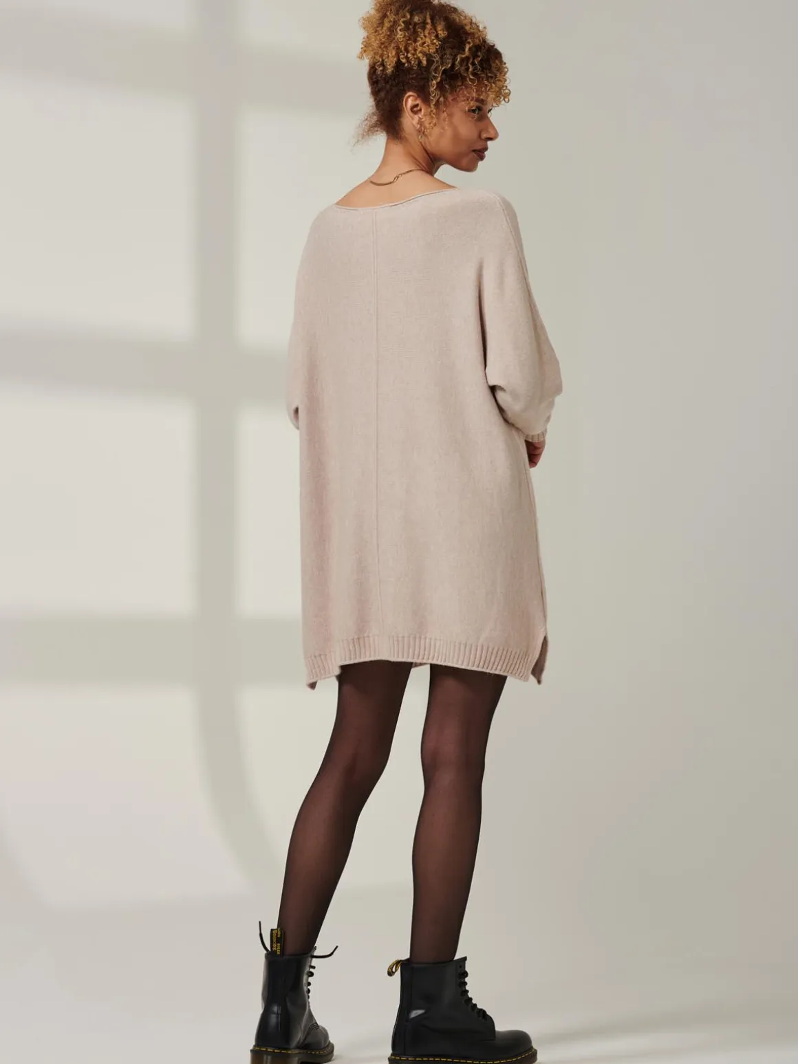 Front Pocket Loose Fit Knit Jumper, Sand Heather