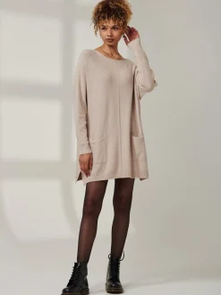 Front Pocket Loose Fit Knit Jumper, Sand Heather