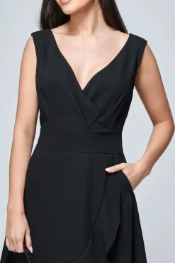 Gayelle Frill Hem Dress, Black