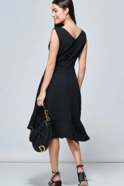 Gayelle Frill Hem Dress, Black