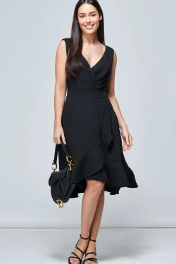 Gayelle Frill Hem Dress, Black