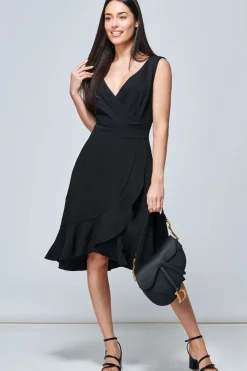 Gayelle Frill Hem Dress, Black