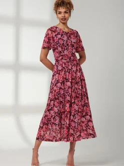 Giana Floral Midi Dress, Navy Floral