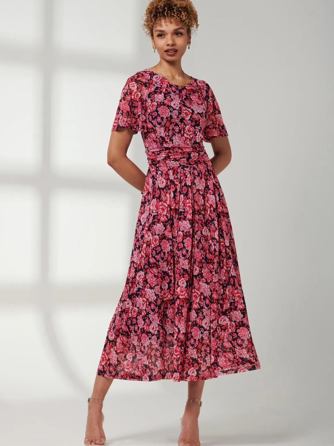 Giana Floral Midi Dress, Navy Floral