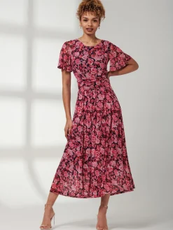 Giana Floral Midi Dress, Navy Floral