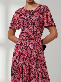 Giana Floral Midi Dress, Navy Floral