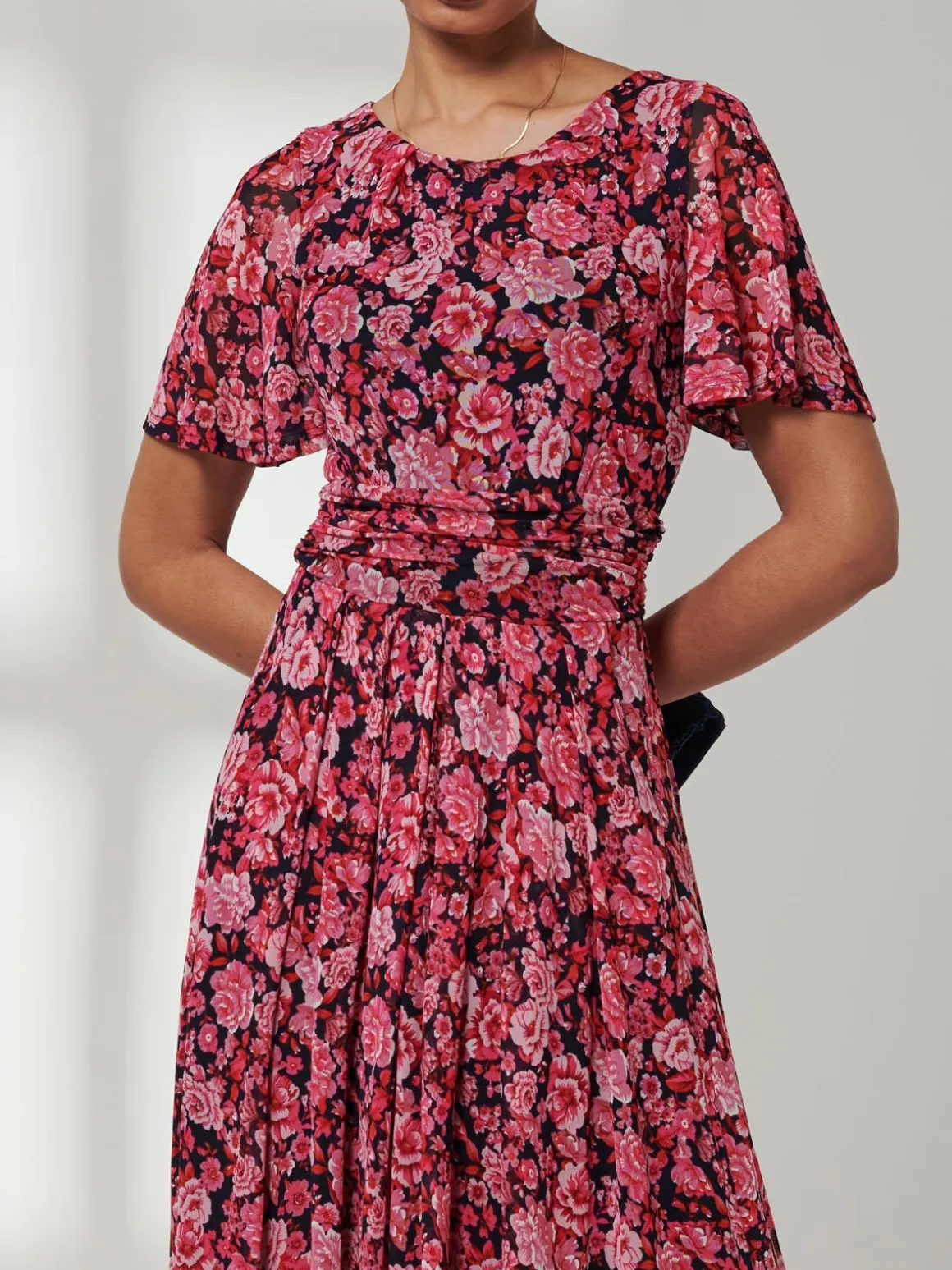 Giana Floral Midi Dress, Navy Floral