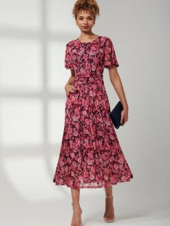 Giana Floral Midi Dress, Navy Floral