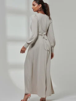 Giulia Long Sleeve Maxi Dress, Dove